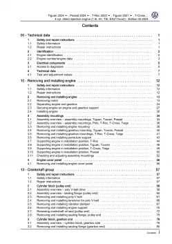 VW Passat 9 CJ from 2023 4-cyl. 1.5l petrol engine 131-150 hp repair guide eBook