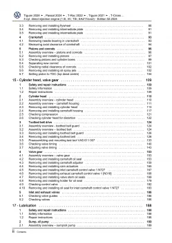 VW Passat 9 CJ from 2023 4-cyl. 1.5l petrol engine 131-150 hp repair guide eBook