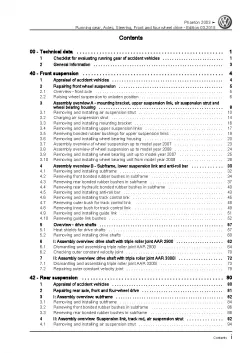 VW Phaeton 3D 2001-2016 running gear axles steering fwd awd repair workshop pdf