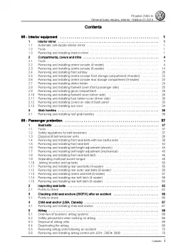 VW Phaeton 3D 2001-2016 general body repairs interior repair workshop manual pdf