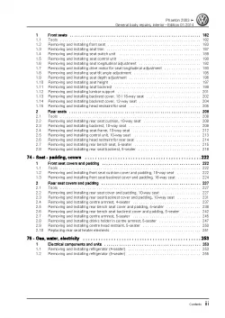VW Phaeton 3D 2001-2016 general body repairs interior repair workshop manual pdf