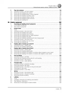 VW Phaeton 3D 2001-2016 general body repairs exterior repair workshop manual pdf