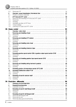 VW Phaeton 3D 2001-2016 5 speed automatic gearbox 01V repair workshop manual pdf