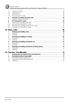 VW Phaeton 3D (01-16) 6 speed automatic gearbox 09F repair workshop manual pdf