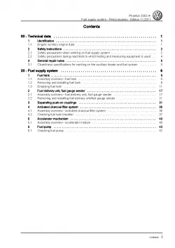 VW Phaeton 3D 01-16 fuel supply system petrol engines repair workshop manual pdf