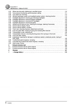 VW Polo 5 type 6C 2014-2017 maintenance repair workshop manual pdf file ebook