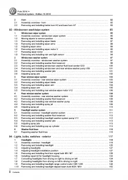 VW Polo 5 type 6C 2014-2017 electrical system repair workshop manual pdf ebook