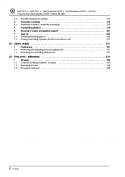 VW Polo 5 6C (14-17) 7 speed dual clutch gearbox 0CW repair workshop manual pdf