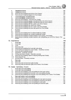 VW Polo 3 Estate 6K 1997-2001 general body repairs interior repair manual pdf