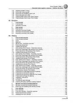 VW Polo 3 Estate 6K 1997-2001 general body repairs exterior repair manual pdf