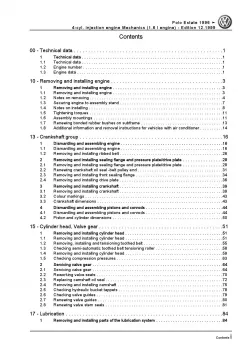 VW Polo 3 Estate 6K (97-01) injection engine mechanics 100 hp repair manual pdf