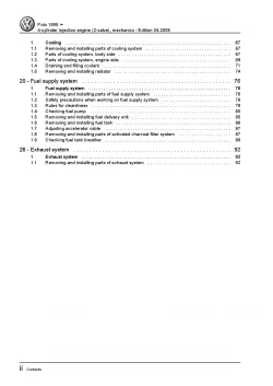 VW Polo 3 6N (94-02) 4-cyl. injection engine mechanics 2 valve repair manual pdf