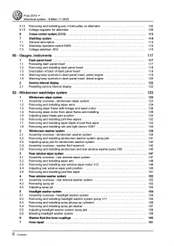 VW Polo 5 type 6R 2009-2013 electrical system repair workshop manual pdf ebook