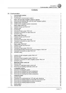 VW Polo 5 6R 2009-2013 communication radio navigation repair workshop manual pdf