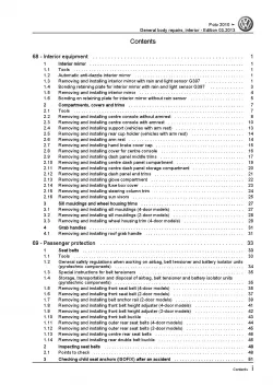 VW Polo 5 6R 2009-2013 general body repairs interior repair workshop manual pdf