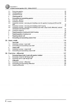 VW Polo 5 6R 2009-2013 6 speed manual gearbox 02U repair workshop manual pdf