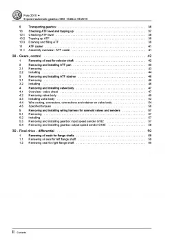 VW Polo 5 6R 2009-2013 6 speed automatic gearbox 09G repair workshop manual pdf