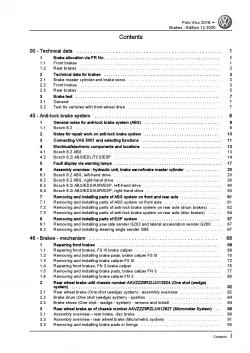 VW Polo Vivo type 6R from 2017 brake systems repair workshop manual pdf ebook