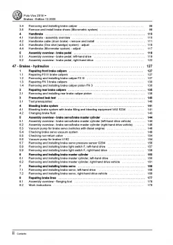 VW Polo Vivo type 6R from 2017 brake systems repair workshop manual pdf ebook