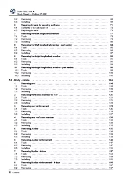 VW Polo Vivo type 6R from 2017 body repairs workshop repair manual pdf ebook