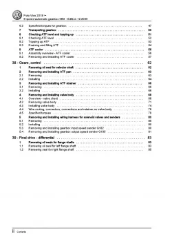 VW Polo Vivo type 6R from 2017 6 speed automatic gearbox 09G repair manual pdf