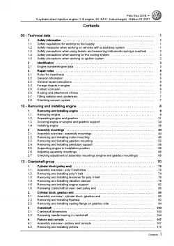 VW Polo Vivo 6R from 2017 3-cyl. 1.0l petrol engines 110 hp repair manual pdf