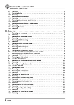 VW Polo 3 Classic type 6V 1995-2002 body repairs workshop repair manual pdf