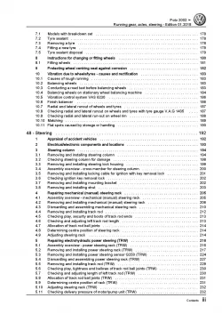 VW Polo 4 type 9N (01-10) running gear axles steering repair workshop manual pdf