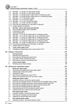 VW Polo 4 9N 2005-2010 electrical system South Africa repair workshop manual pdf