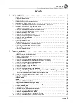 VW Polo 4 9N 2001-2010 general body repairs interior repair workshop manual pdf