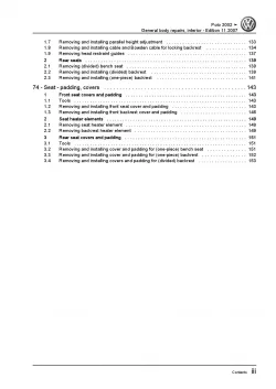 VW Polo 4 9N 2001-2010 general body repairs interior repair workshop manual pdf