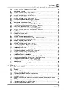 VW Polo 4 9N 2001-2010 general body repairs exterior repair workshop manual pdf