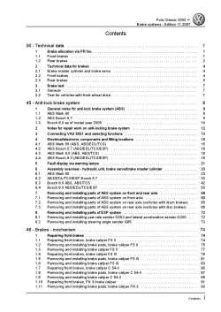 VW Polo 4 Classic 9N 2004-2010 brake systems repair workshop manual pdf ebook