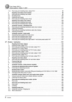 VW Polo 4 Classic 9N 2004-2010 brake systems repair workshop manual pdf ebook