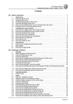 VW Polo 4 Classic 9N 2001-2010 general body repairs interior workshop manual pdf