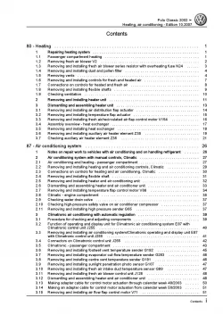 VW Polo 4 Classic 9N 2001-2009 heating air conditioning system repair manual pdf