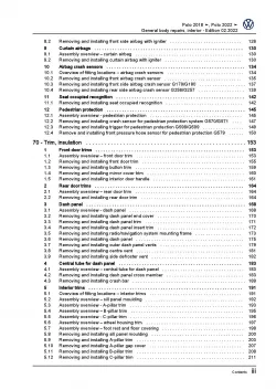 VW Polo 6 AW AE (17>) general body repairs interior repair workshop manual pdf