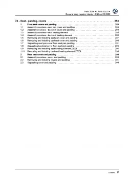 VW Polo 6 AW AE (17>) general body repairs interior repair workshop manual pdf