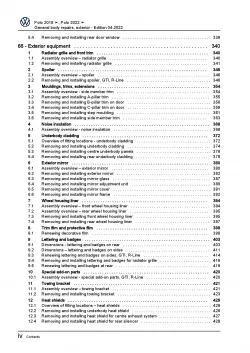VW Polo 6 AW AE (17>) general body repairs exterior repair workshop manual pdf
