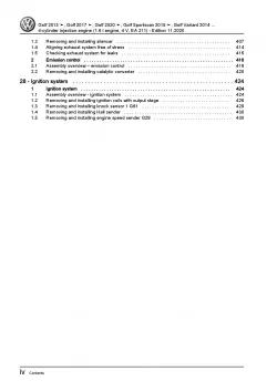 VW Polo 6 AW AE from 2017 4-cyl. 1.6l petrol engines 90-110 hp repair manual pdf