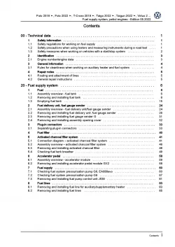 VW Polo 6 AW AE from 2017 fuel supply system petrol engines workshop manual pdf