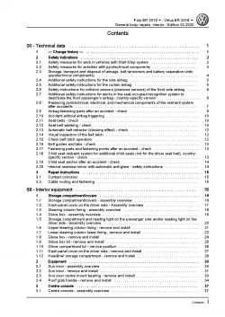 VW Polo 6 BZ from 2017 general body repairs interior repair workshop manual pdf