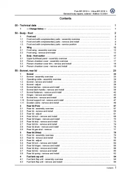 VW Polo 6 BZ from 2017 general body repairs exterior repair workshop manual pdf