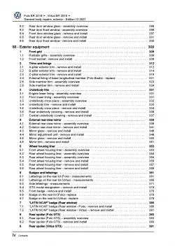 VW Polo 6 BZ from 2017 general body repairs exterior repair workshop manual pdf