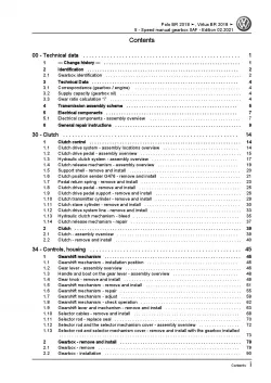 VW Polo 6 BZ from 2017 5 speed manual gearbox 0AF repair workshop manual pdf