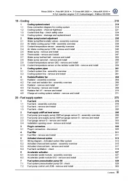 VW Polo 6 BZ from 2017 3-cyl. petrol engines 116 hp repair workshop manual pdf