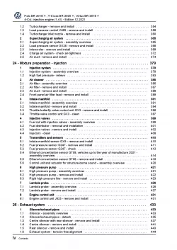 VW Polo 6 BZ from 2017 4-cyl. petrol engines 150 hp repair workshop manual pdf