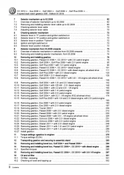 VW Scirocco (08-14) 6 speed dual clutch gearbox 02E repair workshop manual eBook