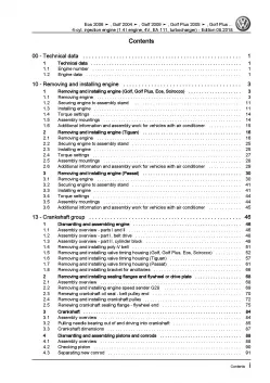 VW Scirocco (08-14) 4-cyl 1.4l petrol engines 122hp repair workshop manual eBook