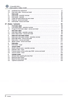 VW T-Cross BR type C1 from 2019 brake systems repair workshop manual pdf ebook